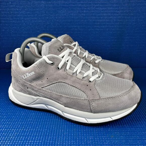 🔴  L.L BEAN COMFORT FITNESS WALKER Women Size 8 Grey White Walking Shoes 505864 - Picture 3 of 8